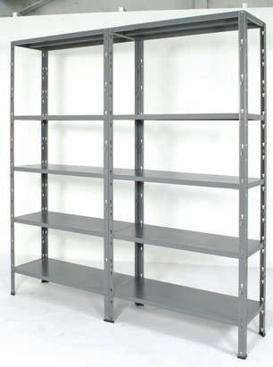 Heavy duty design Only two components Shelf loads upto 135kgs Strong Hammer grey finish Wide range modular sizes Also available as a