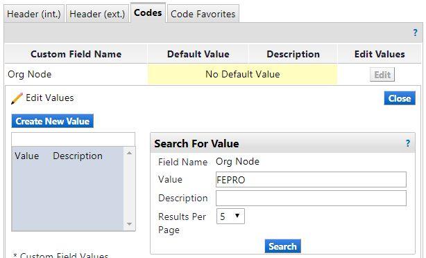 Select Custom Field & Accounting Code Defaults To set as