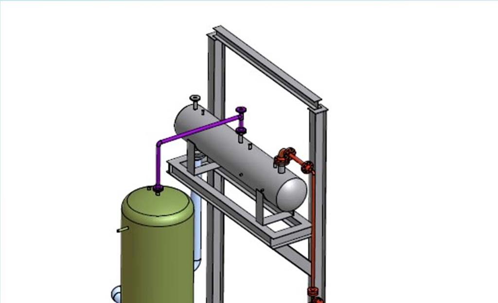 Liquid CO2 Loop Design Vessel layout showing elevated