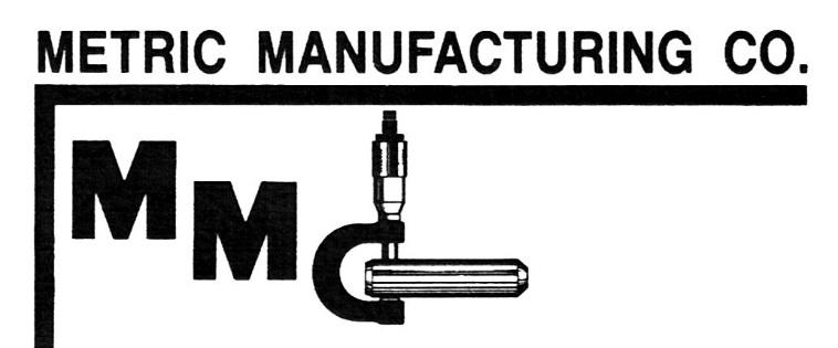 Metric Manufacturing Supplier Manual This Manual applies to all suppliers of Metric Manufacturing Co.