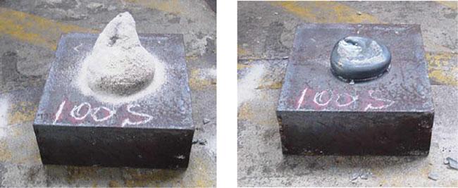 Weld World (214) 58:41 45 43 Fig. 2 Photographs of test specimens after fixed welding (arcing time=1 s) a b Before slag removal After slag removal became approximately constant at 1.