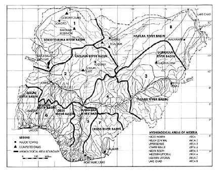 THIS MAP SHOWS A VERY SIMPLE ILLUSTRATION OF RIVERS ROUTE This is to say that if each river is monitored by a team of the survey technology, one can imagine how many would cover the rivers in Nigeria