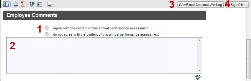 top right or 4) click the button at the top right, at which point the form will be permanently filed under their Past Evaluations section of eperformance.