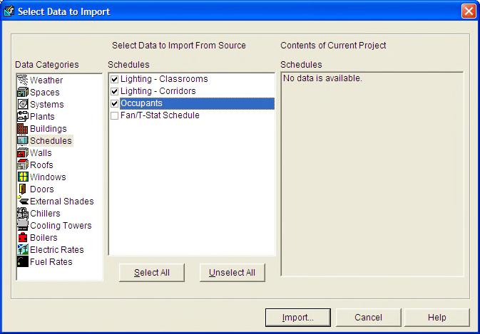 Appendix B Performing Common Project Management Tasks 3. The Select Project window will appear. It allows you to choose the HAP project from which you want to import data.