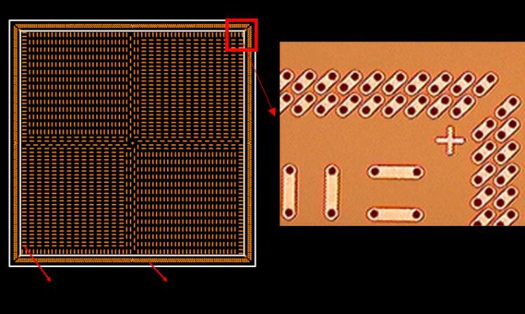 5448 I/Os, as illustrated in Fig. 4.10. These test dies with daisy-chain structures were fabricated on 300 mm wafers by Advanced Semiconductor Engineering Inc.