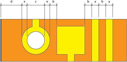 Copper design rules (in µm) Copper thickness Min. Trace width Min. Space width Min. Annulus width Min.