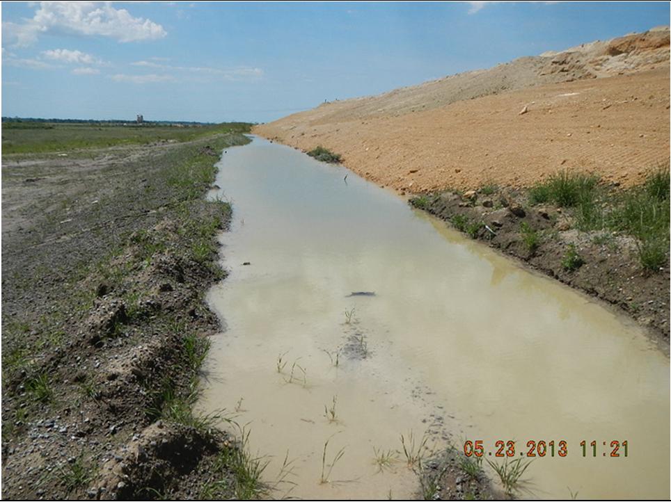 Description: Leachate collection ditch along east side of landfill.