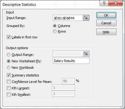 Figure 5 confidence score data checked by default. When you select Descriptive Statistics, you see the dialog box in Figure 4.