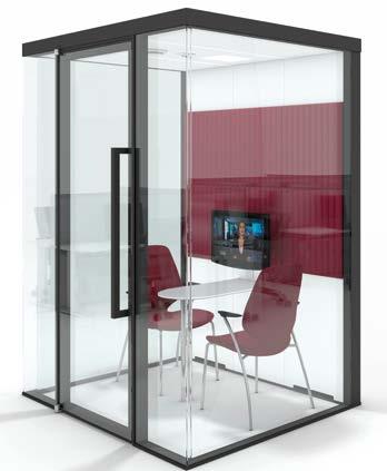 Crystal phone booth can be customized to any size, height, or ratio of glazing cover and users can