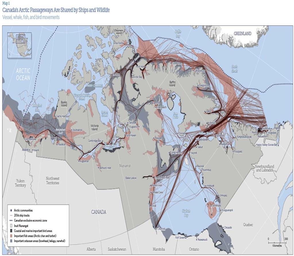CANADIAN ARCTIC SHIPPING ACTIVITY With few exceptions, predominately Summer traffic (July-September); Primarily destinational and not transit activity, and concentrated along Hudson Strat and Baffin