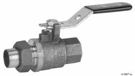 Revision 3/14/2011 Bronze Ball Valves Two-Piece Body Full Port Bronze Trim Single Union Ends Blowout-Proof Stem 600 PSI/41.4 Bar Non-Shock Cold Working Pressure 150 PSI/10.
