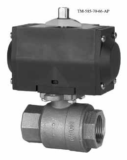 Revision 6/8/2007 Bronze Ball Valves for System Controls Applications Two-Piece Body Full Port 316SS Trim Blowout-Proof Stem Pre-assembled with NIBCO Series 2000 Thermoplastic Housed Pneumatic