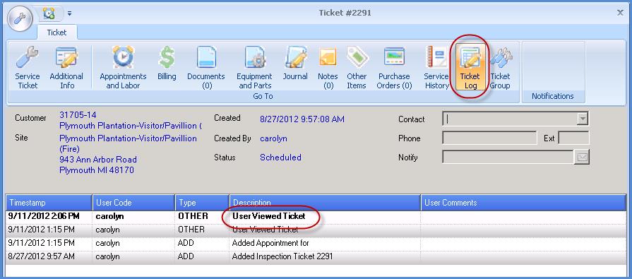 Application Corrections (continued) Ticket Log Prior to 5.6.128, viewing a ticket without making any changes would write an entry into the Ticket Log with the description of User Viewed Ticket.