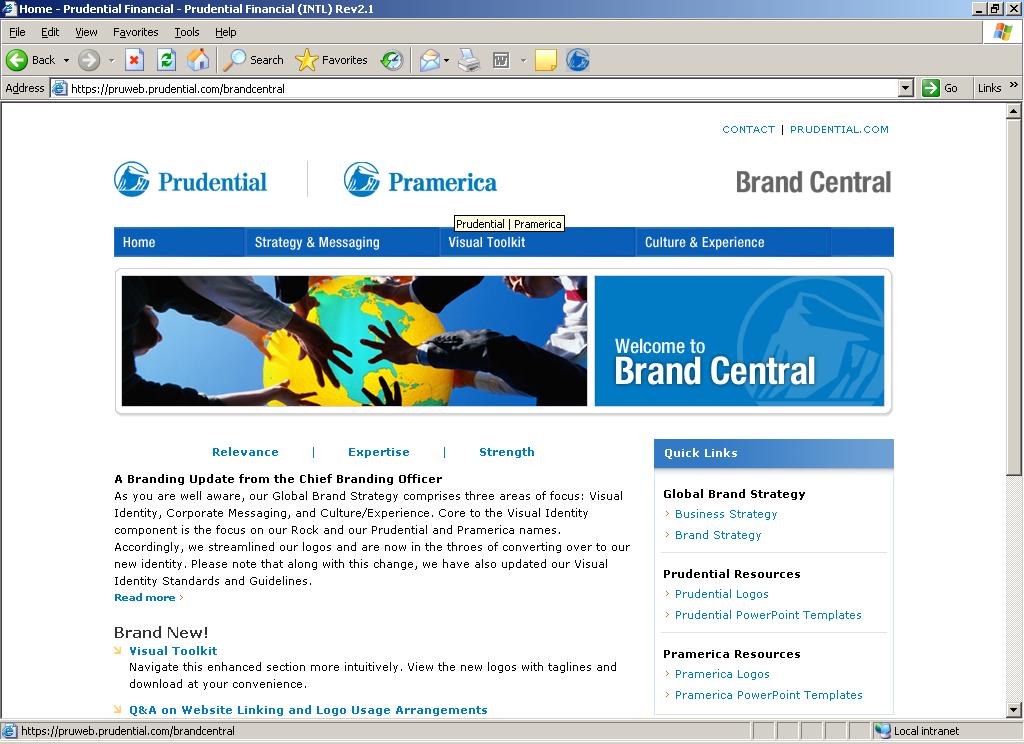 Brand Central A secure website that provides real-time access to Corporate