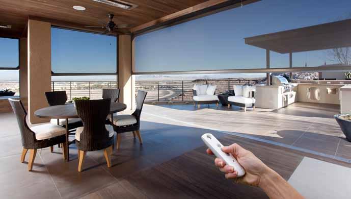 Our product portfolio For porches & patios Our motorized retractable screens appear at the touch of a button and disappear when you don t need them.