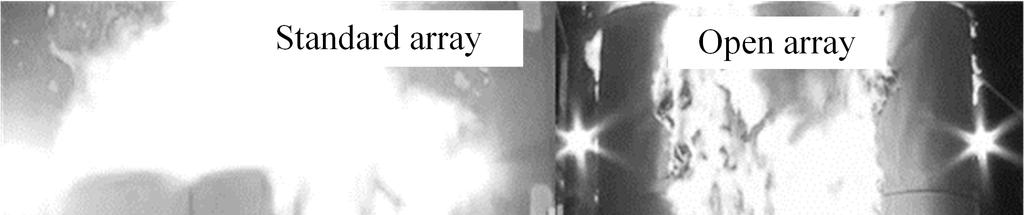Proceedings of the Eighth International Seminar on Fire and Explosion Hazards (ISFEH8) array, the modeled ignition of the open-array side rolls