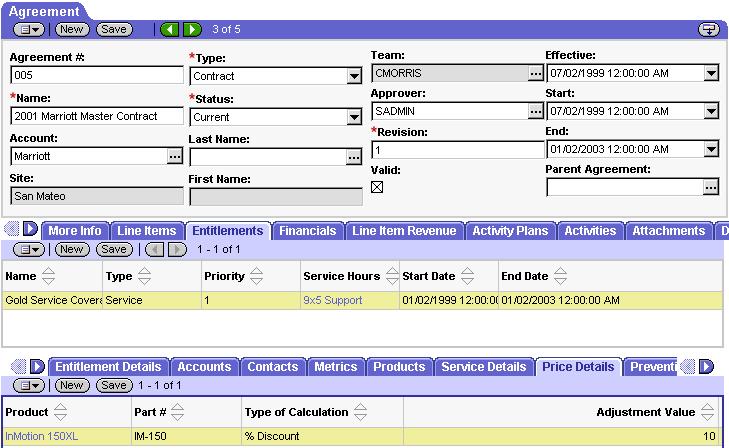 Matrix-Based Pricing Factors About Matrix Pricing Business Components You can see the data in these business components by using the Agreement Entitlement Pricing Details view, shown in Figure 2.