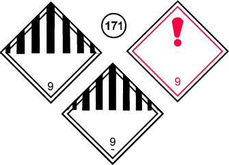 Hazard Class 9- Miscellaneous dangerous goods Placards 55 Miscellaneous Not required for domestic transportation.