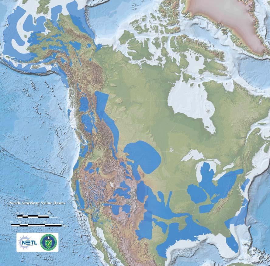Location of Storage Sites in North America: Saline Aquifers First North American Carbon Sequestration Atlas, 2006 CO 2 Storage Capacity