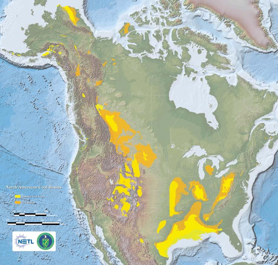 Location of Storage Sites in North America: Coal First North American Carbon Sequestration Atlas, 2006 CO 2 Storage Capacity