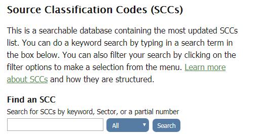 Associated with a specific Source Classification Code (SCC) o