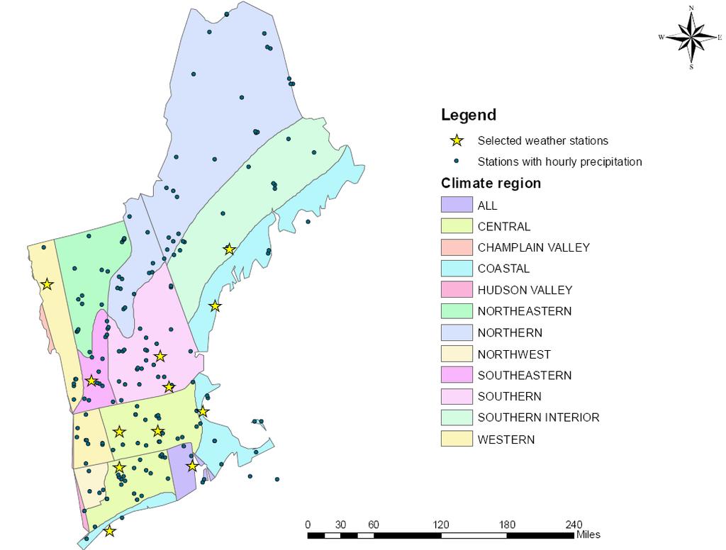 Opti-Tool: Precipitation Analysis Data Used 12 weather stations from major urban areas Represents climate regions in New England states NCDC hourly weather records Summary Results Average annual