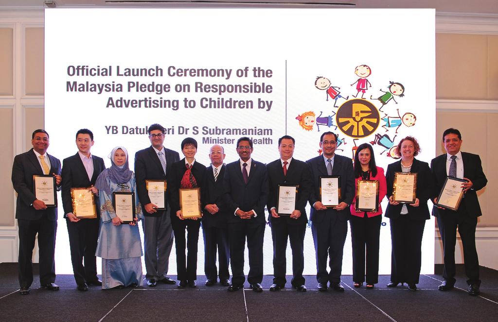 37 OUR PLEDGE TO CHILDREN In Malaysia, as a signatory to the Responsible Advertising to Children Pledge, we will only advertise products targeting children under 12 that meet specific nutritional