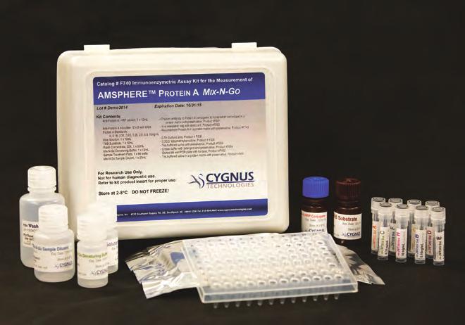 Protein A Mix-N-Go ELISA kit Tailored Protein A ELISA kit is available from Cygnus Technologies http://www.cygnustechnologies.com/product_detail/protein-a-mix-n-go-elisa-kit-jsr.