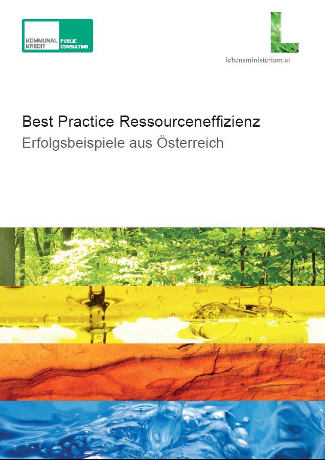 Best Practice Folder Resource Efficiency Issued 2015 Collection of best practice examples in the fields: Metals and non metallic mineral materials Fossil energy carriers Biomass and