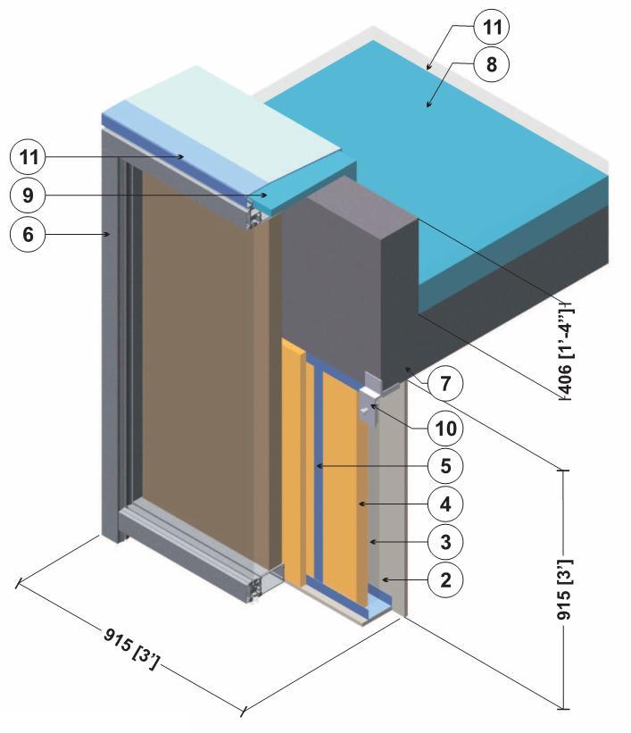 Thermal Performance of Building Envelope Details for Mid-Rise and High-Rise Buildings (1365-RP) Detail 25 Conventional Curtain Wall System with Insulated Spandrel Panel and 3 5/8 x 1 5/8 Steel Stud