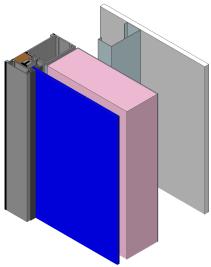 R ow U ocw R ocw T i Nominal thermal resistance of two base assemblies: w = concrete wall cw = curtain wall clear wall U- and R- value for the two base assemblies 0 = exterior temperature 1 =
