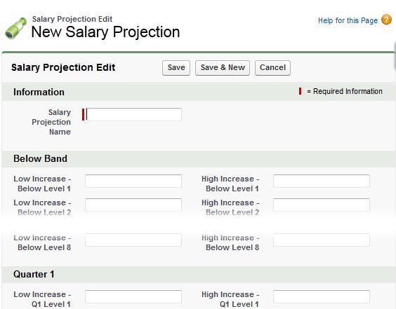 Salary Projections Salary projections help you to see the financial impact of salary increases and contribute to salary planning by linking Team Members to the projections.