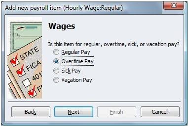 6. In the next screen, enter a name for this payroll item. In this example, the name Regular is used.