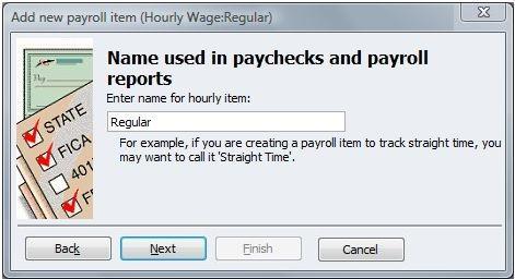 Select the proper Expense Account for the payroll item and click the Finish button. Setting Up an Overtime Pay Item 1.