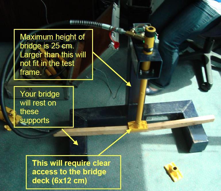 3 JUDGING Figure 3 - Photo of Test Frame All bridges are subject to evaluation by a panel of judges comprised of members of the engineering community.