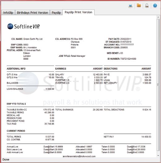 Instead of printing a payslip, the InfoSlip data gets exported from the VIP Payroll system using the InfoSlip extract tool thus creating a tamper-proof Infoslip.