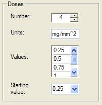 Here Number is the number of doses in the trial. Units are for display purposes; they are not used in any calculations.