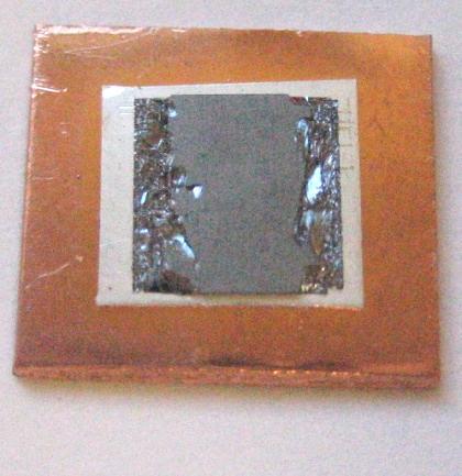 Shear strength: Si-Ag interface Shear test Sample E Si chip Ag foil Copper Test speed: 300µm/sec Ag foil Copper - All Si chips broke except