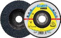 Abrasive mop discs Continuation of SMT 624 Supra, Abrasive mop disc Diameter x Bore Form Grit Max. operating speed Max.