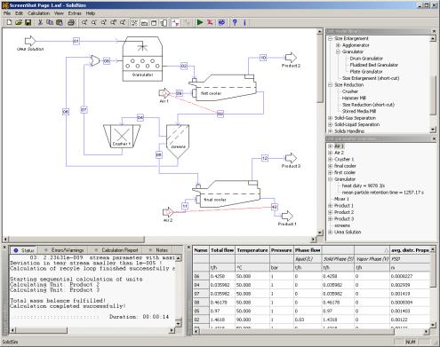 SolidSim is a Microsoft Windows based flowsheet simulation system especially designed to model and simulate complex solids processes.