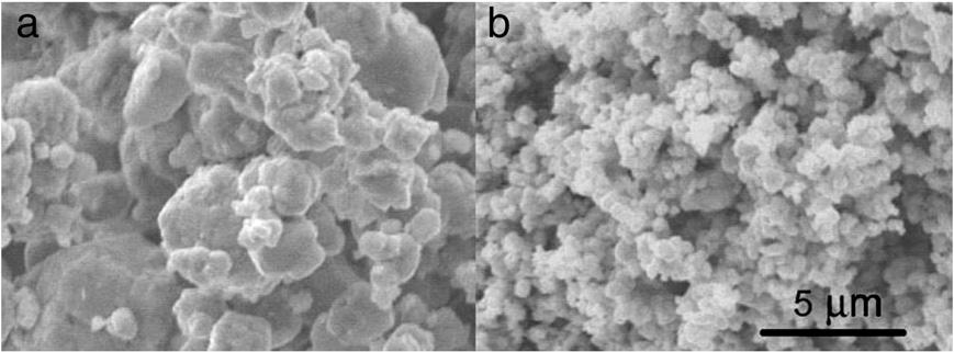 Y. Boonyongmaneerat et al. / Surface & Coatings Technology 203 (2009) 3590 3594 3591 Fig. 1. Tungsten carbide (WC) particles with the average size of (a) 3 µm and (b) 0.5 µm used in the study.