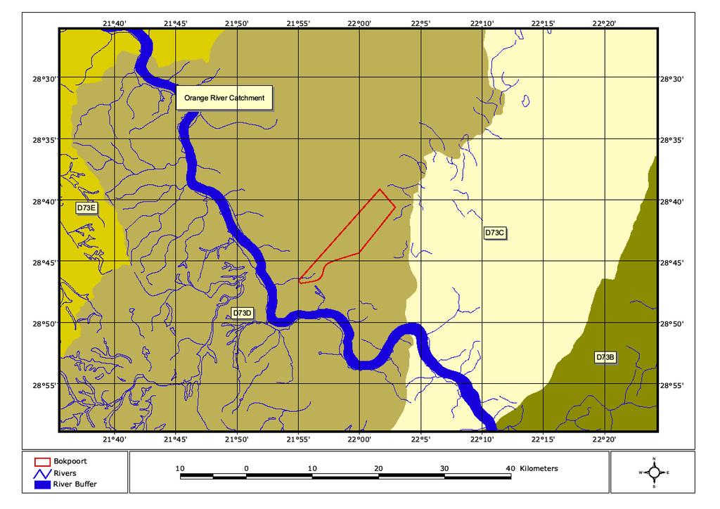 SECTION C-1: WATER RESOURCE DESCRIPTION 1 THE UPPER VAAL WATER MANAGEMENT AREA The Farm Bokpoort is situated in the Upper Vaal Water Management Area (WMA) and in the D73D Quaternary Drainage Region.