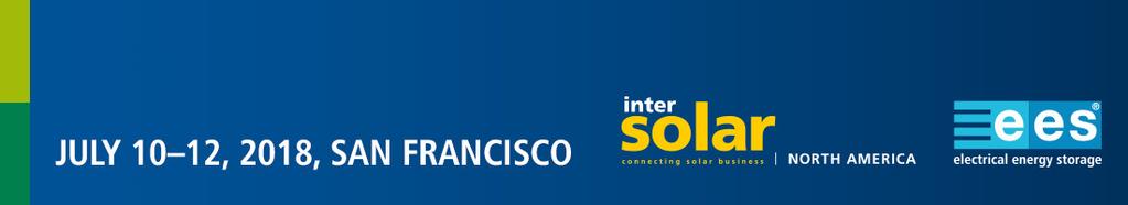 SHIPPING INSTRUCTIONS Important information for transport, handling and insurance of your exhibits Intersolar North America / ees North America 10 12 July 2018 Moscone Center - San Francisco Schenker