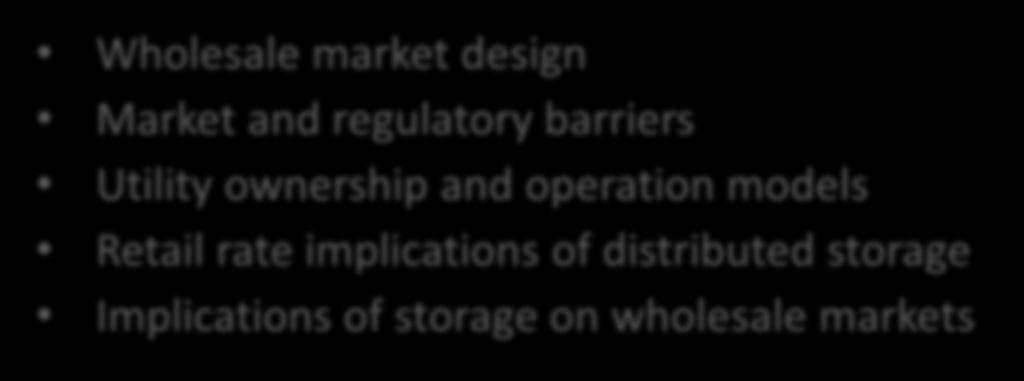 regulatory barriers Utility ownership and operation models Retail rate implications of