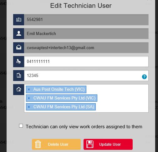When the tech s shift has ended, follow the same instruction as above to change the tech s access back to assigned work orders only.