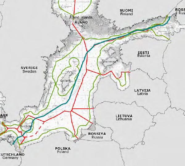 Complex permitting processes in 5 countries Permits to construct and operate the pipeline required Nord Stream route crosses 5 Exclusive Economic Zones (EEZ) and 3 Territorial Waters (TW) Country EEZ