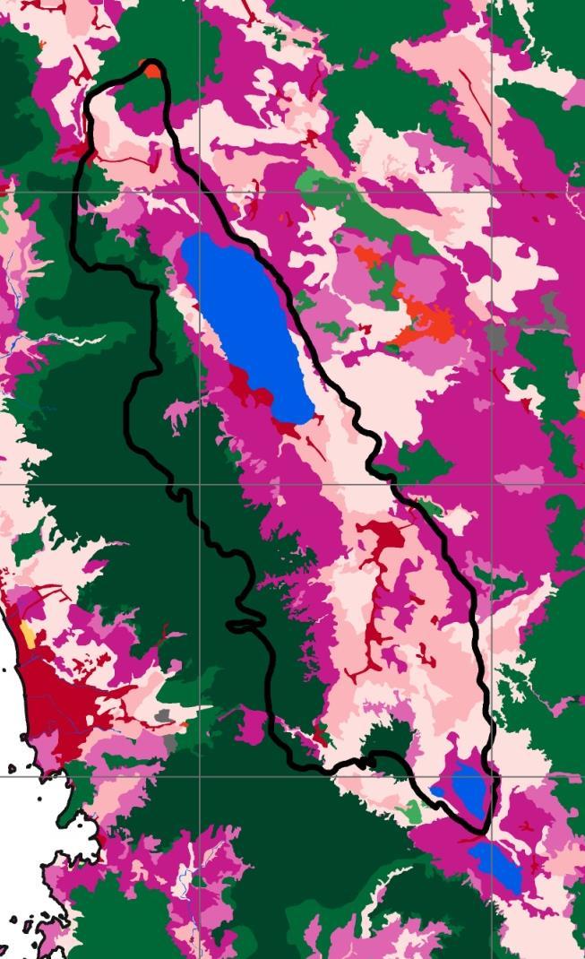 watershed Land use type LU 2000 (km2) LU 2010 (km2)