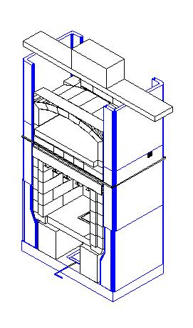 Figure 21 Set next course as shown. Seal gap between top of lower channels and firebox with silicone.
