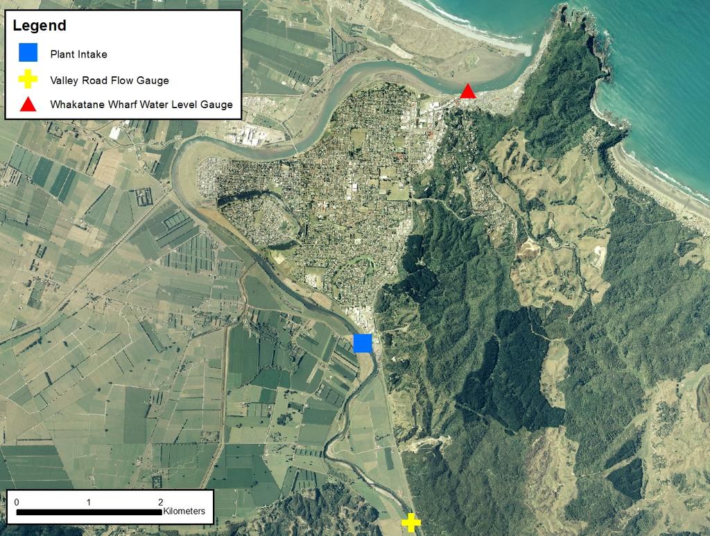 Figure 2: 2 Overview of Whakatane River with key sites.