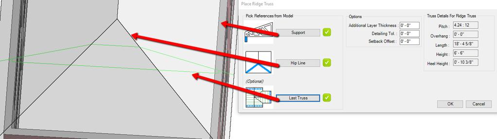 rest of the roof by creating Perpendicular Jack Truss envelopes. For that, use the Perpendicular Jack Trusses tool.